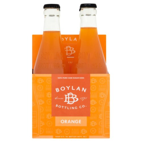 Boylan Bottling Co. Orange Soda, 12 fl oz, 4 count