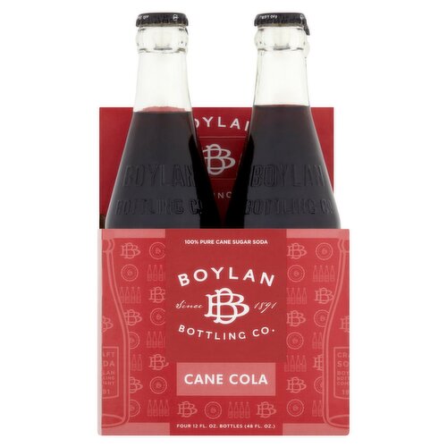 Boylan Bottling Co. Cane Cola Soda, 12 fl. oz, 4 count