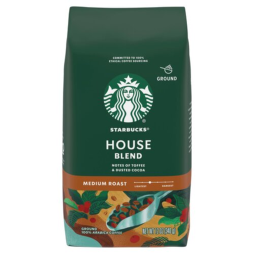 Starbucks House Blend Medium Roast Ground Coffee, 12 oz