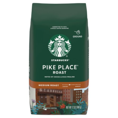 Starbucks Pike Place Medium Roast Ground Coffee, 12 oz