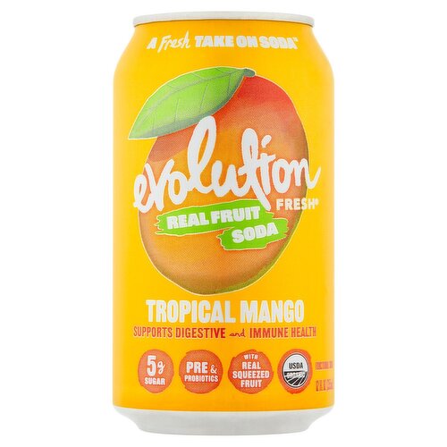 Evolution Fresh Real Fruit Tropical Mango Functional Soda, 12 fl oz