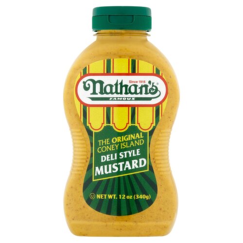 Nathan's Famous The Original Coney Island Deli Style Mustard, 12 oz