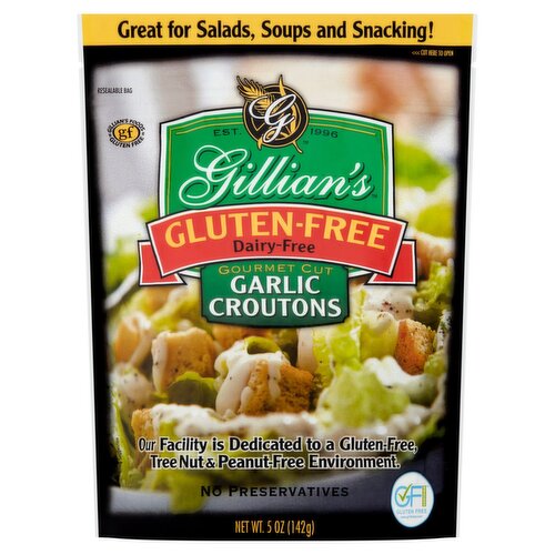 Gillian's Gluten-Free Gourmet Cut Garlic Croutons, 5 oz