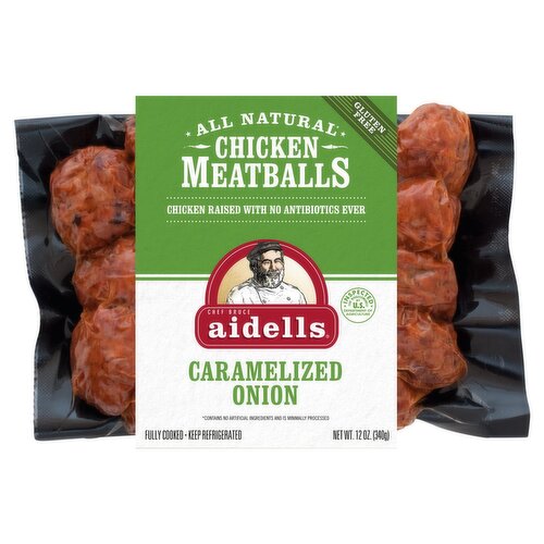 Chef Bruce Aidells Caramelized Onion Chicken Meatballs, 12 oz