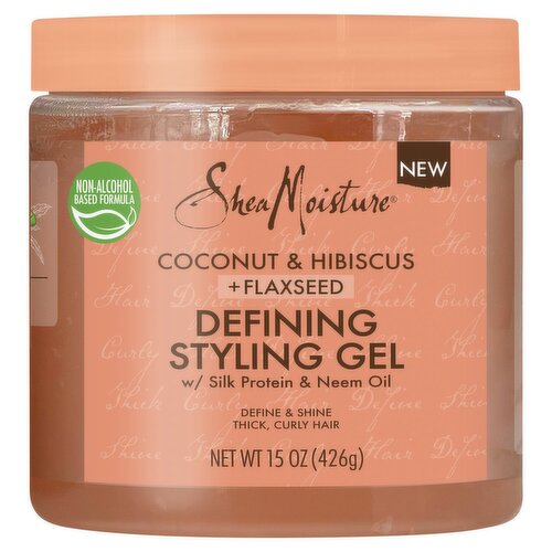 SheaMoisture Coconut & Hibiscus + Flaxseed Defining Styling Gel, 15 oz