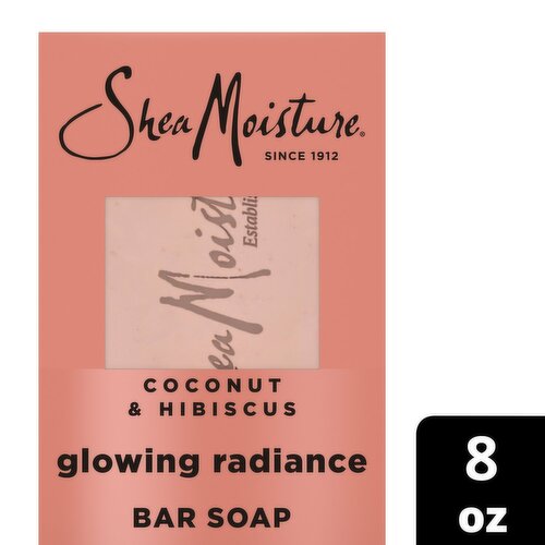Shea Moisture Glowing Radiance Coconut & Hibiscus Bar Soap, 8 oz