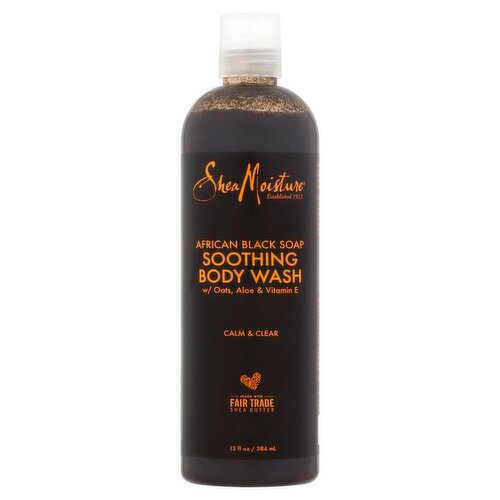 SheaMoisture Calm & Clear African Black Soap Soothing Body Wash, 13 fl oz