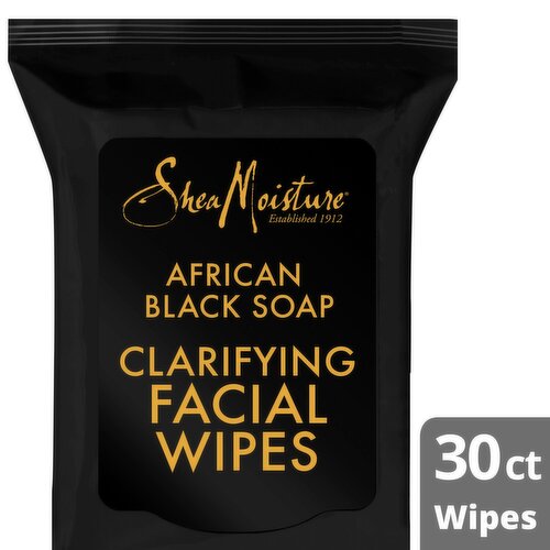Shea Moisture African Black Soap Clarifying Facial Wipes, 30 count