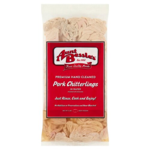 Aunt Bessie's Premium Hand Cleaned Pork Chitterlings in Water, 5 lbs