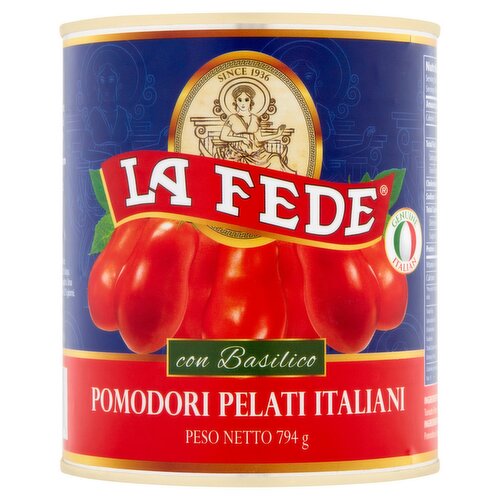 La Fede Italian Peeled Tomatoes with Basil, 28 oz