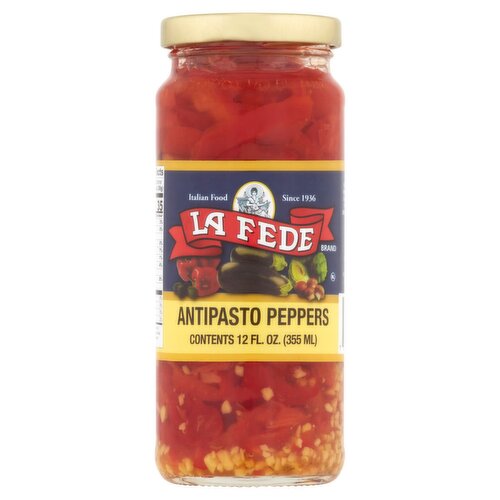 La Fede Antipasto Peppers, 12 fl oz