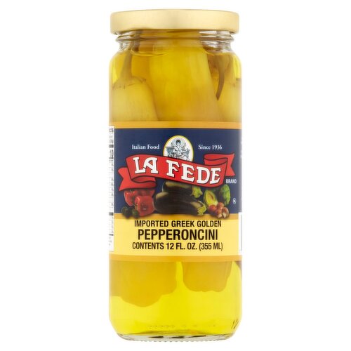 La Fede Imported Greek Golden Pepperoncini, 12 fl oz