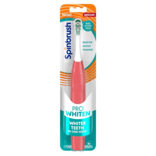 Spinbrush Medium Pro Whiten Powered Toothbrush, 1 count