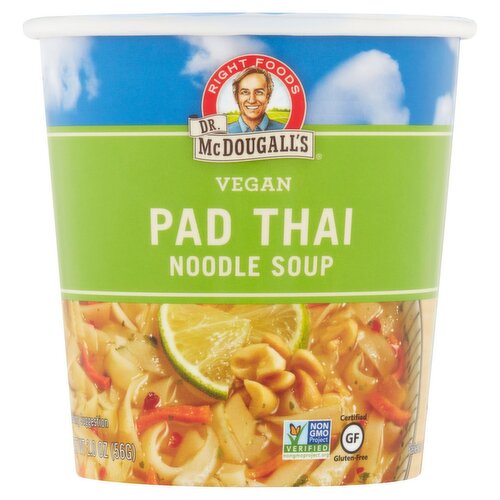 Dr. McDougall's Right Foods Vegan Pad Thai Noodle Soup, 2.0 oz