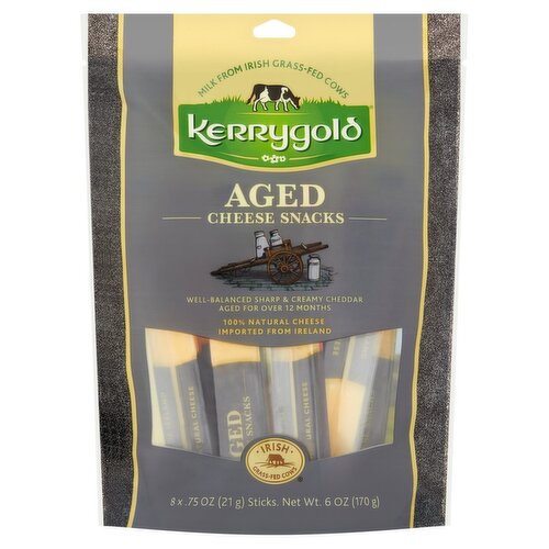 Kerrygold Aged Cheese Snacks Sticks, .75 oz, 8 count