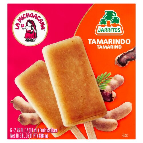 La Michoacana Tamarind Fruit Ice Bars, 2.75 fl oz, 6 count