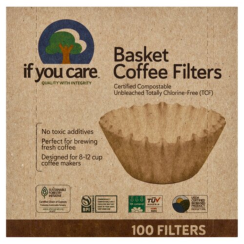 If You Care Basket Coffee Filters, 100 count