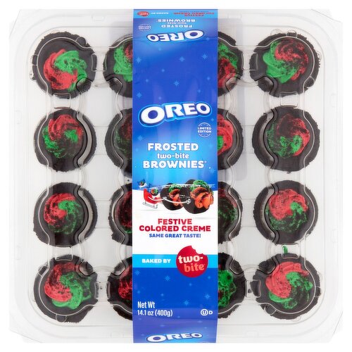 Oreo Festive Colored Creme Frosted Two-Bite Brownies Limited Edition, 14.1 oz