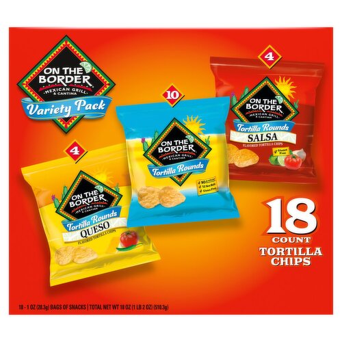 On The Border Mexican Grill & Cantina Toritilla Chips Variety Pack, 1 oz, 18 count