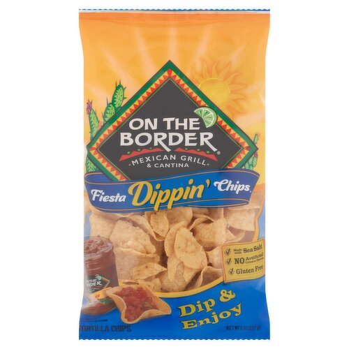 On The Border Fiesta Dippin' Tortilla Chips, 8 oz