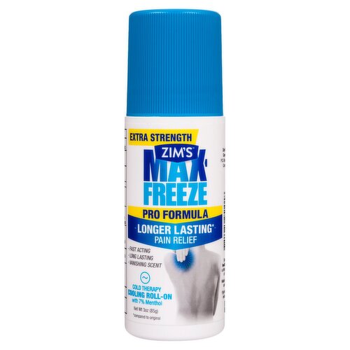 Zim's Max Freeze Extra Strength Pro Formula Cold Therapy Cooling Roll-On, 3 oz