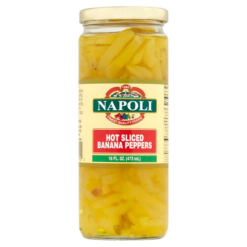 Napoli Hot Sliced Banana Peppers, 16 fl oz