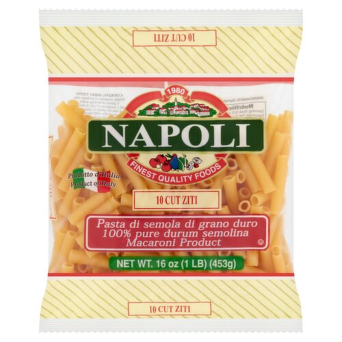 Napoli 10 Cut Ziti Macaroni Product, 16 oz