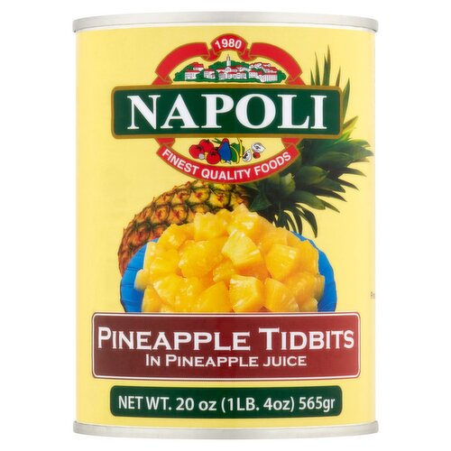 Napoli Pineapple Tidbits in Pineapple Juice, 20 oz