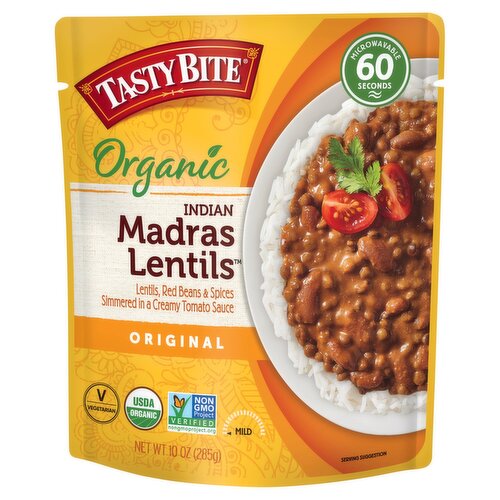 Tasty Bite Original Organic Mild Indian Madras Lentils, 10 oz