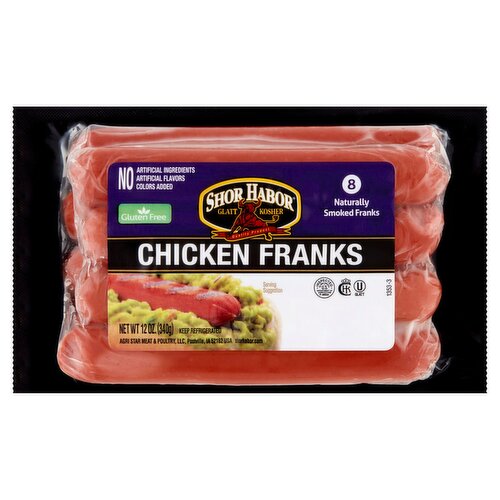 Shor Habor Chicken Franks, 8 count, 12 oz