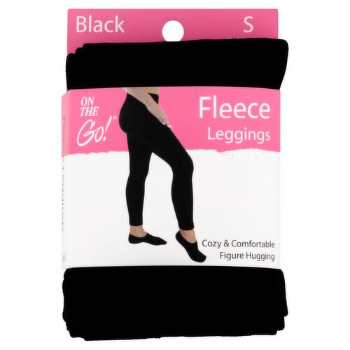 On the Go! Black Fleece Leggings, Size S, 1 pair