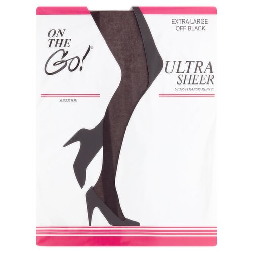 On the Go! Off Black Ultra Sheer Toe, Extra Large