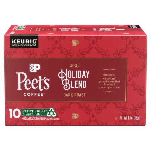 Peet's Coffee 2023 Holiday Blend Dark Roast Coffee K-Cup Pods, 0.44 oz, 10 count