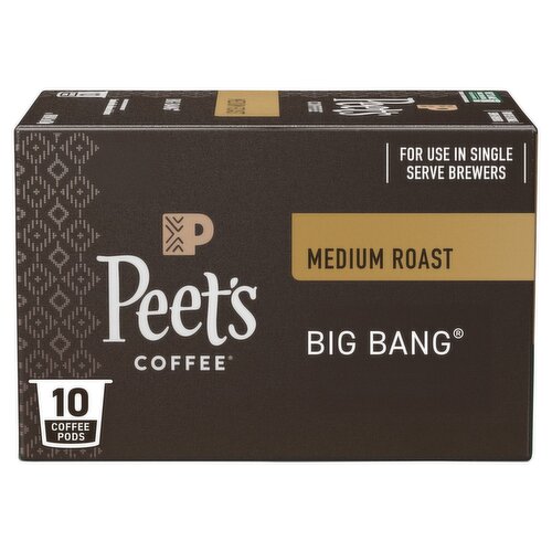 Peet's Coffee Medium Roast Big Bang Coffee Pods, 10 count, 4.2 oz