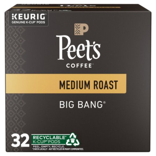 Peet's Coffee Big Bang Medium Roast Coffee K-Cup Pods, 32 count, 13.8 oz