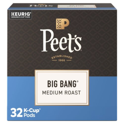 Peet's Big Bang Medium Roast Ground Arabica Coffee K-Cup Pods, 32 count, 13.5 oz
