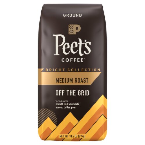 Peet's Coffee Bright Collection Medium Roast Off the Grid Ground Coffee, 10.5 oz