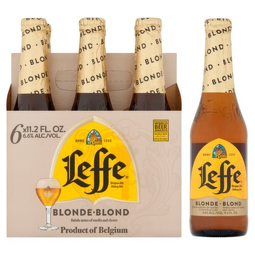 Leffe Blonde Blond Belgian Abbey Ale, 11.2 fl oz, 6 count