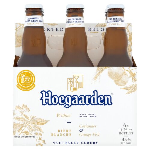Hoegaarden Coriander & Orange Peel Wheat Beer, 11.2 fl oz, 6 count