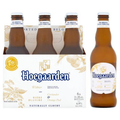 Hoegaarden Coriander & Orange Peel Wheat Beer, 11.2 fl oz, 6 count