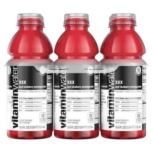 Glacéau Vitaminwater XXX Açai-Blueberry-Pomegranate Nutrient Enhanced Water Beverage, 16 fl oz