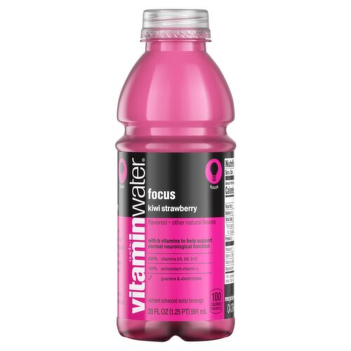 Glacéau Vitaminwater Focus Kiwi-Strawberry Nutrient Enhanced Water Beverage, 20 fl oz