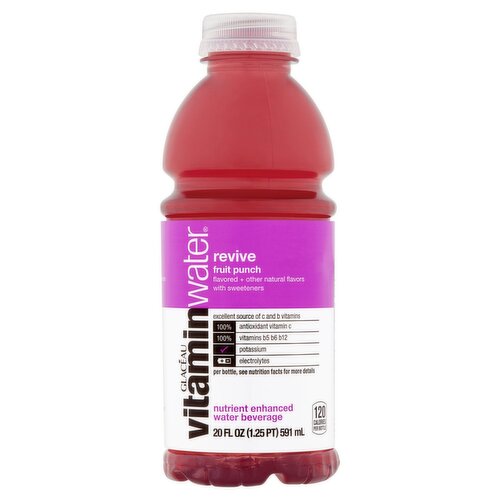 Glacéau Vitaminwater Revive Fruit Punch Flavored Water, 20 fl oz