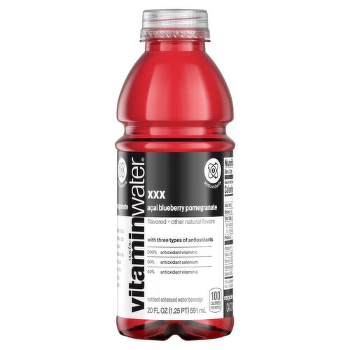 Glacéau Vitaminwater Açai-Blueberry-Pomegranate Nutrient Enhanced Water Beverage, 20 fl oz