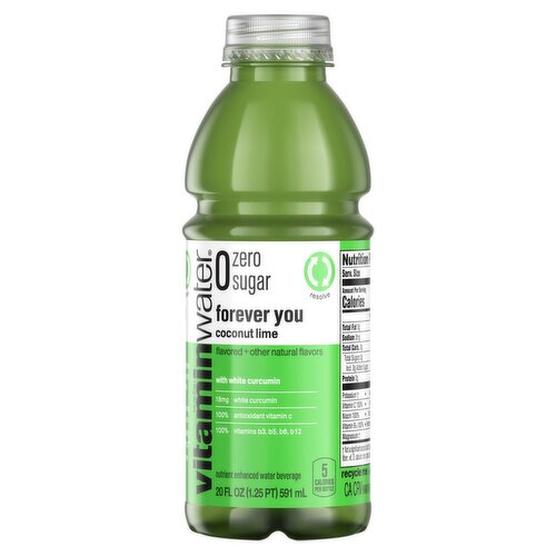 Glacéau Vitaminwater Zero Sugar Coconut Lime Nutrient Enhanced Water Beverage, 20 fl oz