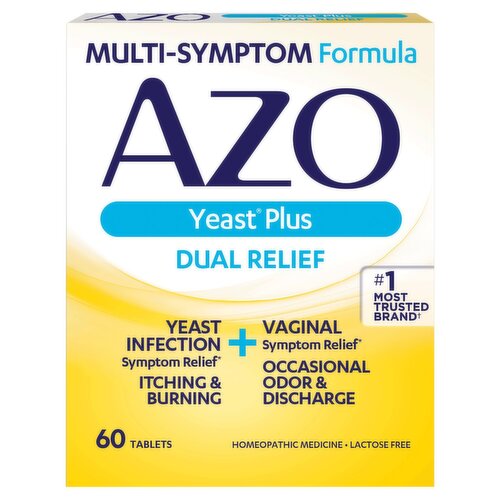 AZO Yeast Plus Dual Relief Tablets, 60 count