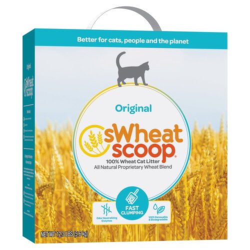 Swheat Scoop Original 100% Wheat Cat Litter, 12.3 lbs