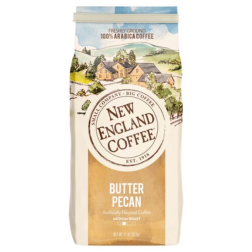 New England Coffee Butter Pecan Medium Roast Artificially Flavored Coffee, 11 oz 