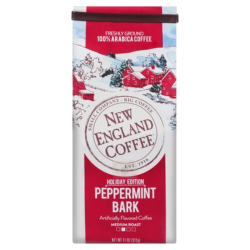 New England Coffee Peppermint Bark Medium Roast 100% Arabica Coffee, 11 oz