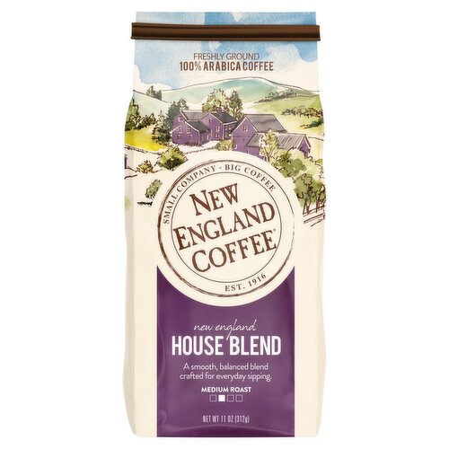 New England Coffee House Blend Medium Roast 100% Arabica Coffee, 11 oz